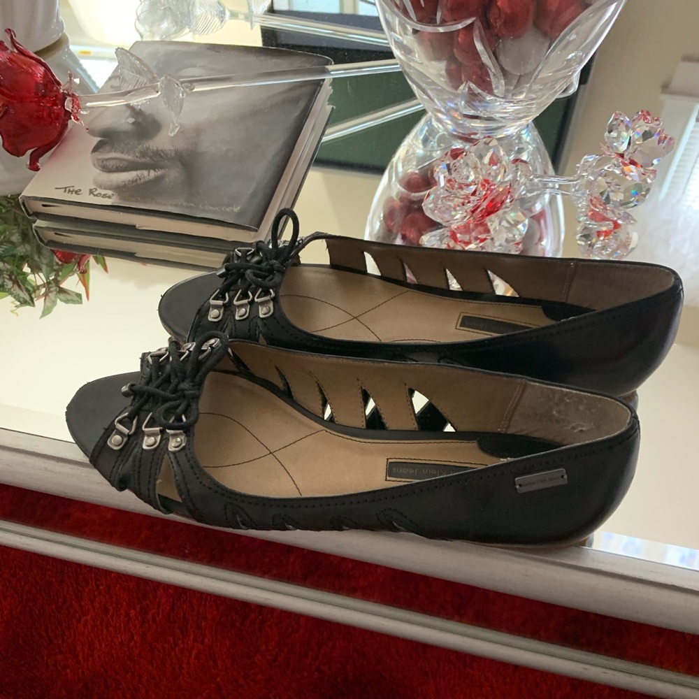 Open toe lace detail Calvin Klein flat sandals